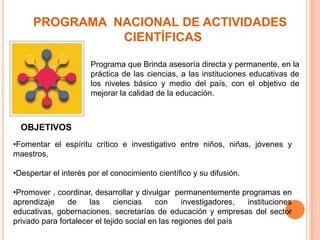 INVERSION EN ACTIVIDADES CIENTIFICAS Y TECNOLOGICAS