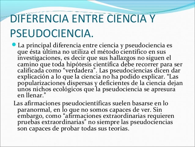 Ciencia y pseudociencia