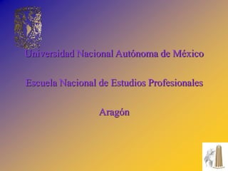 Universidad Nacional Autónoma de México Escuela Nacional de Estudios Profesionales Aragón 