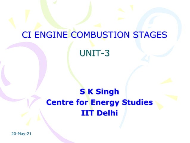 CI engine combustion stages and combustion chamber design | PPT