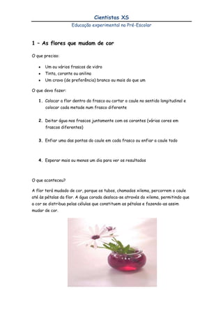 Colocar em prática o princípio de que os conceitos físicos podem ser mais facilmente percebidos por meio da experimentação.