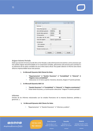 Cierre anual: Microsoft Dynamics NAV | PDF