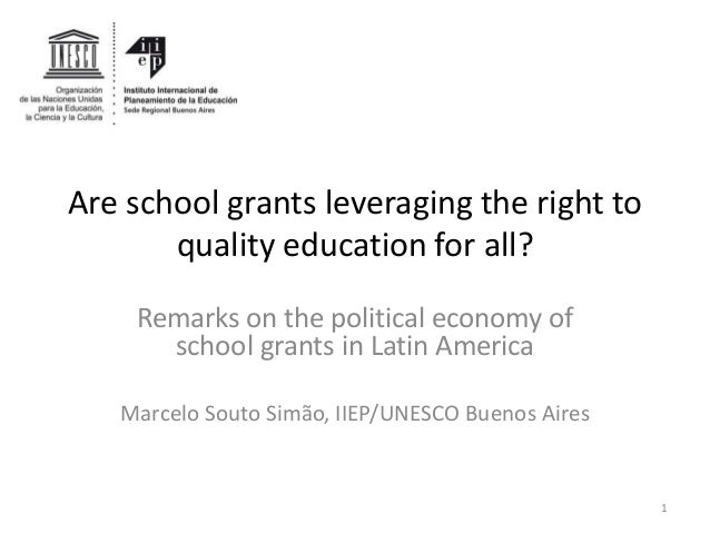 Are School Grants Leveraging the Right of Quality Education for All?  Slide 1
