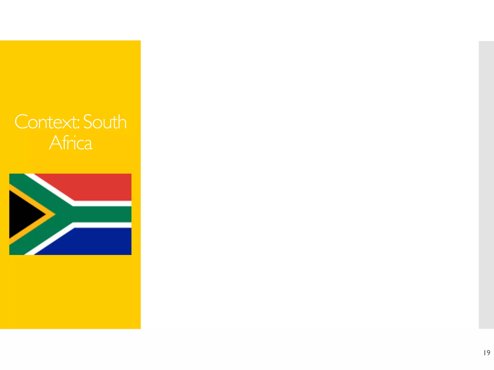 19
Context:South
Africa	
!
!
!
!
 