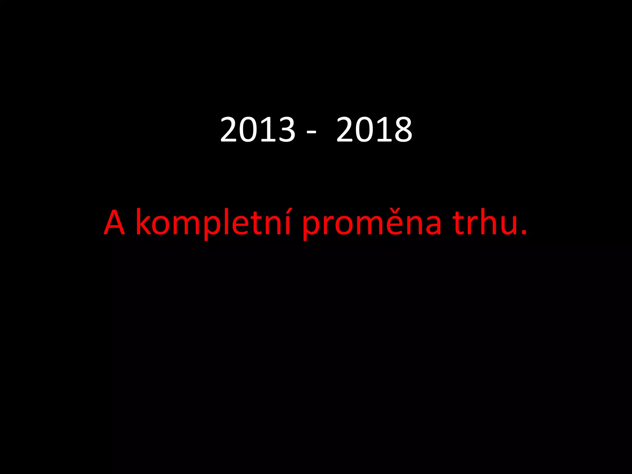 2013 - 2018

A kompletní proměna trhu.
 