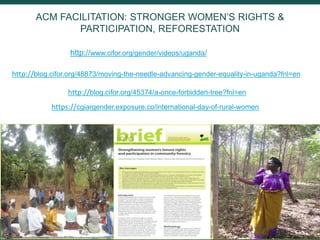 Strengthening women's tenure and rights to forests and trees and their participation in decision making