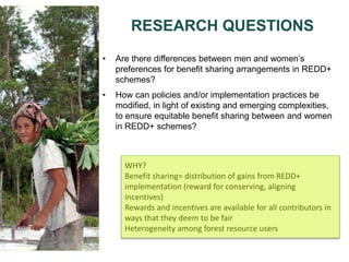 Are there differences between men and women in REDD+ benefit sharing schemes?