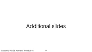 Additional slides
44Giacomo Vacca, Kamailio World 2016
 