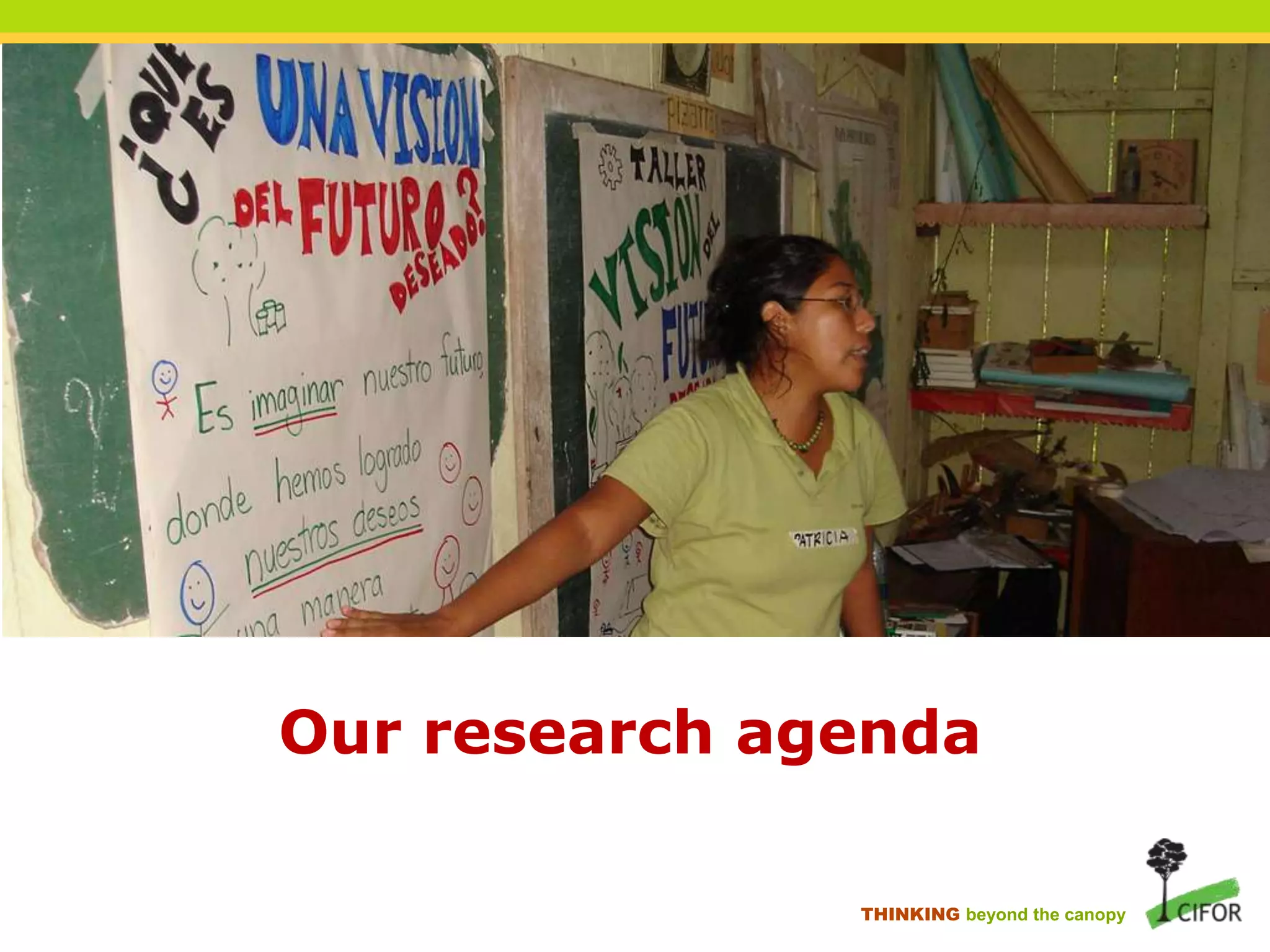 Our research agenda
THINKING beyond the canopy

 