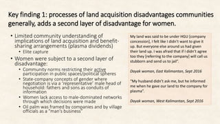 Gender dimensions of oil palm investments in East and West Kalimantan, Indonesia