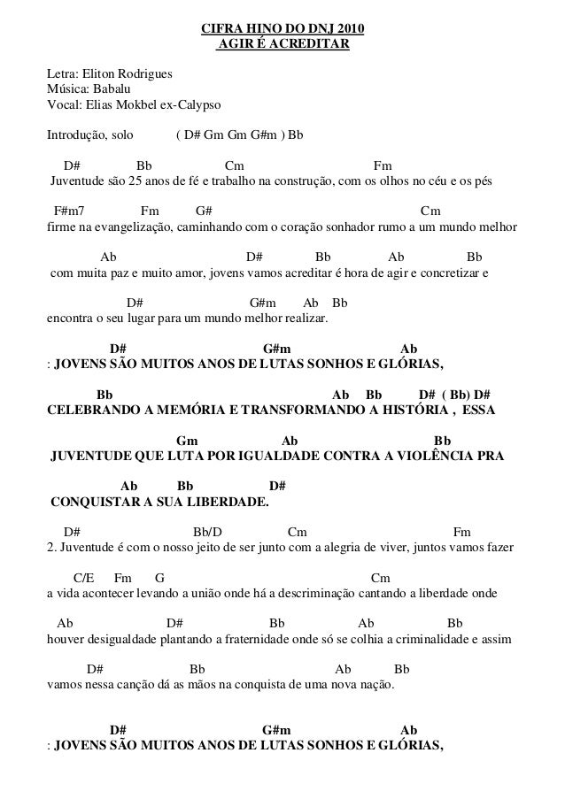 Cifra hino dnj