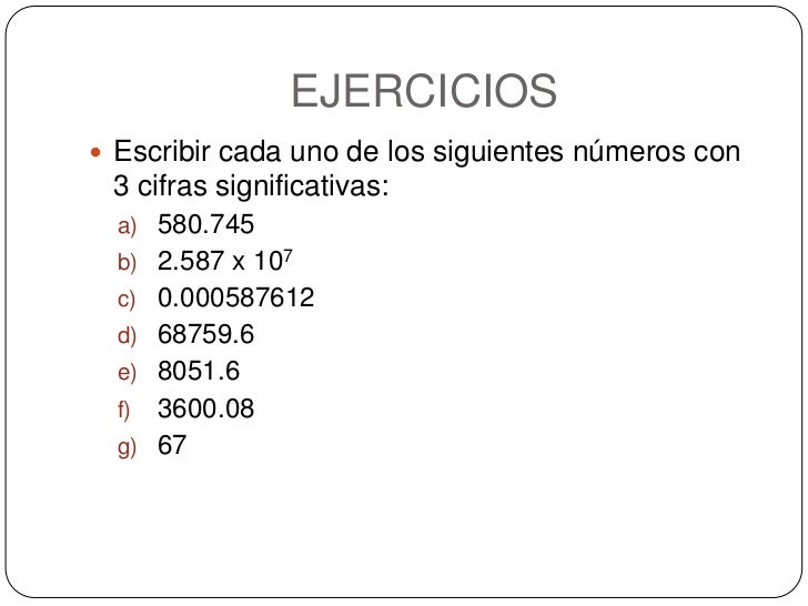 Cifras Significativas Ejemplos Resueltos Cifras Significativas Ejemplos Resueltos