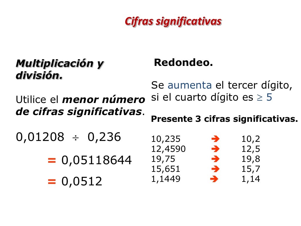Cifras significativas Cifras significativas