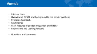 Gender and food systems research: Key lessons from the Canadian International Food Security Research Fund