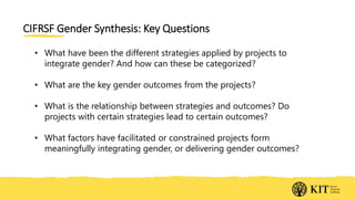 Gender and food systems research: Key lessons from the Canadian International Food Security Research Fund