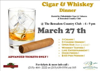 Cigar and Whiskey Dinner