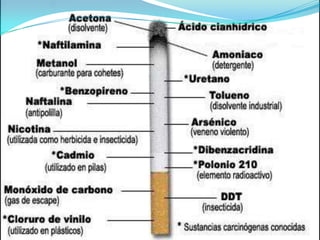 No dientes y dedos amarillos.
