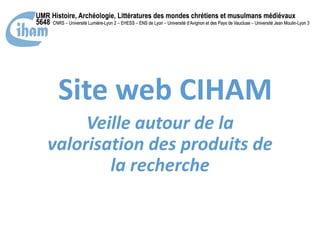 Site web CIHAM
Veille autour de la
valorisation des produits de
la recherche
 