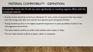 Material Incompatibility Corrosion inhibitor selection | PDF