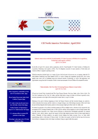 CII North America Newsletter - April 2016
