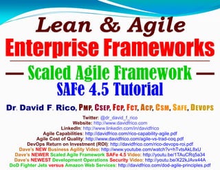 Scaled Agile Framework (SAFe) 4.5 Tutorial ... | PDF