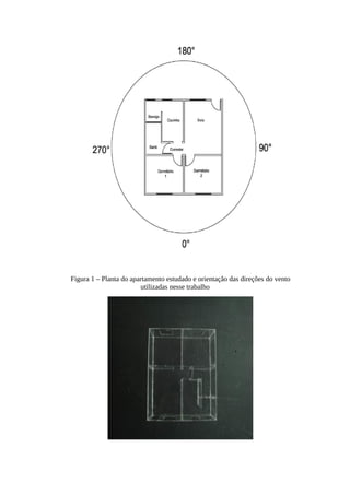 Figura 1 – Planta do apartamento estudado e orientação das direções do vento
utilizadas nesse trabalho
 