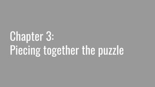 Chapter 3:
Piecing together the puzzle
 