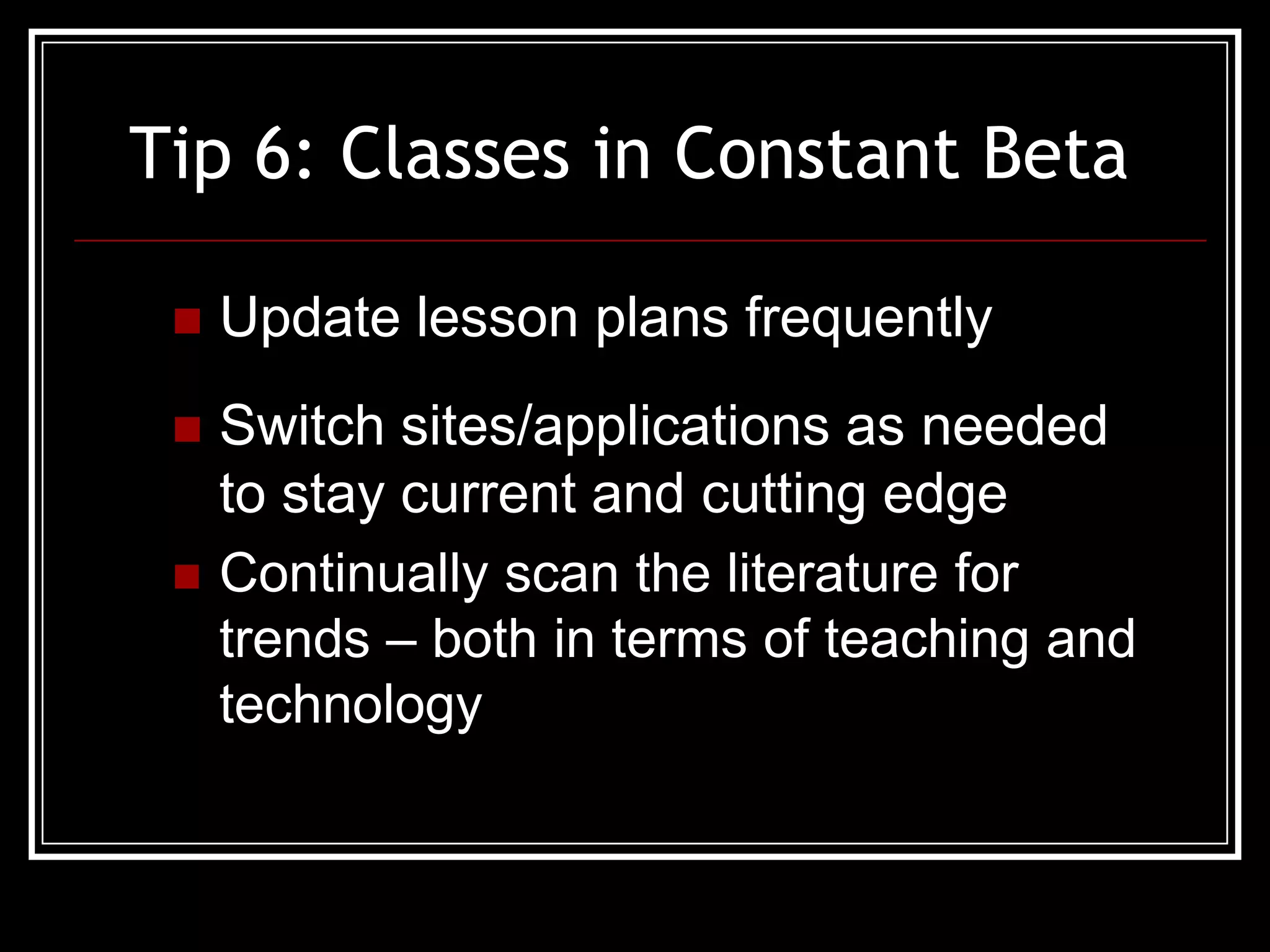 Top Tips for Teaching 2.0 Classes