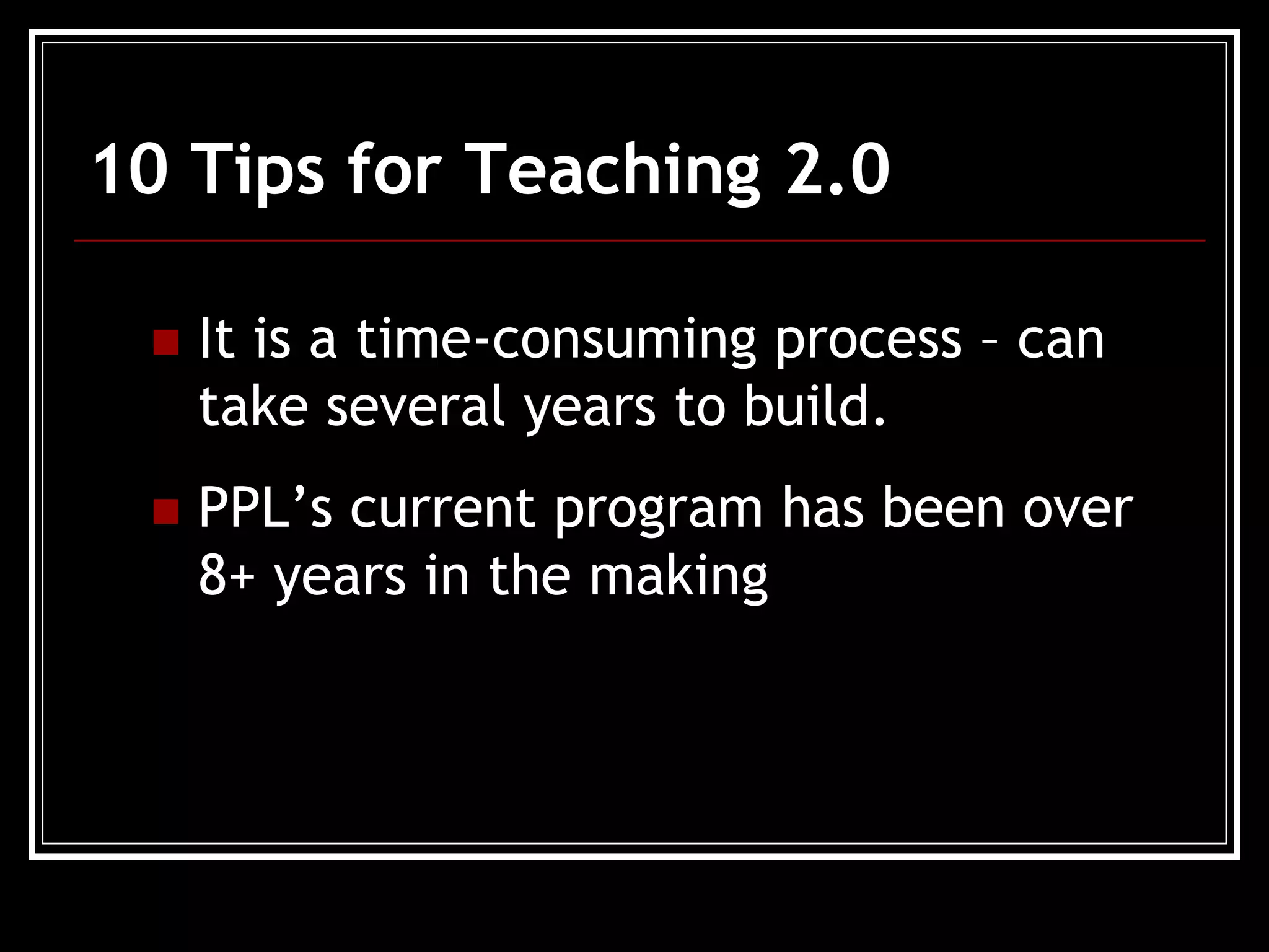 Top Tips for Teaching 2.0 Classes