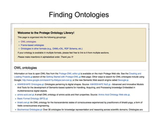 Finding Ontologies
 