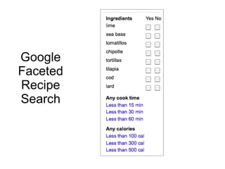 Google
Faceted
Recipe
Search
 