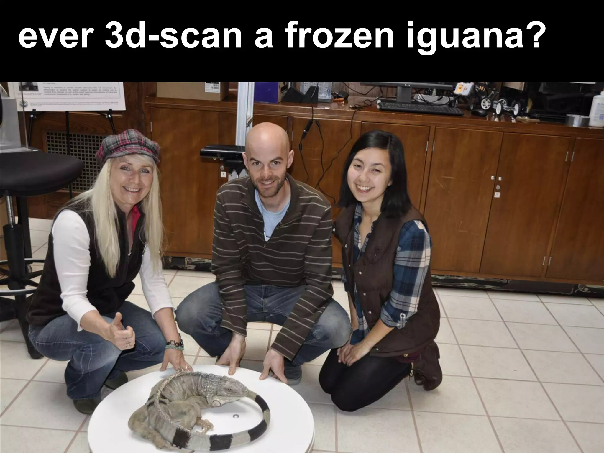 they got to 3d-scan a frozen
iguana!
 