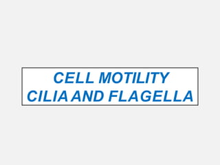 CELL MOTILITY
CILIAAND FLAGELLA
 