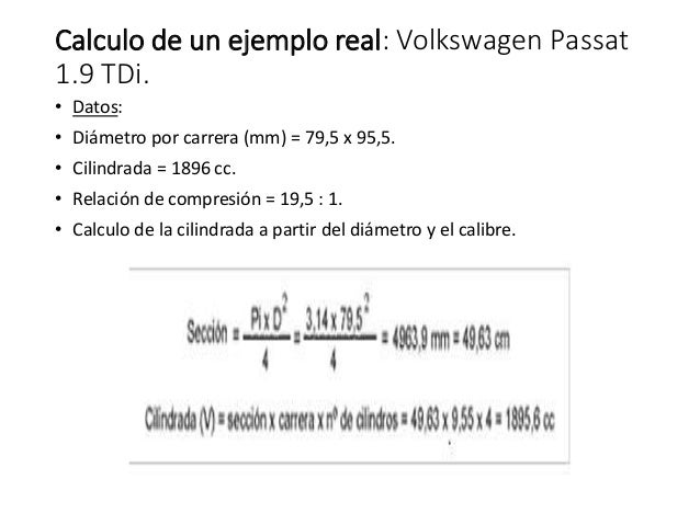 Volumen de la camara de combustion