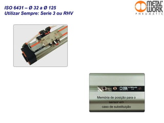 Memória de posição para o
sensor em
caso de substituição
ISO 6431 – Ø 32 a Ø 125
Utilizar Sempre: Serie 3 ou RHV
 