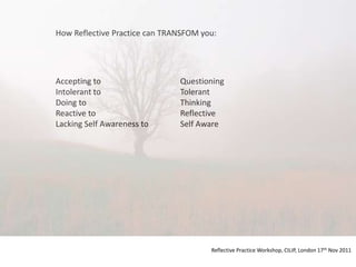 Tools for Reflective Practice | PPT