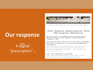 Our response
…A digital
“prescription”…
 