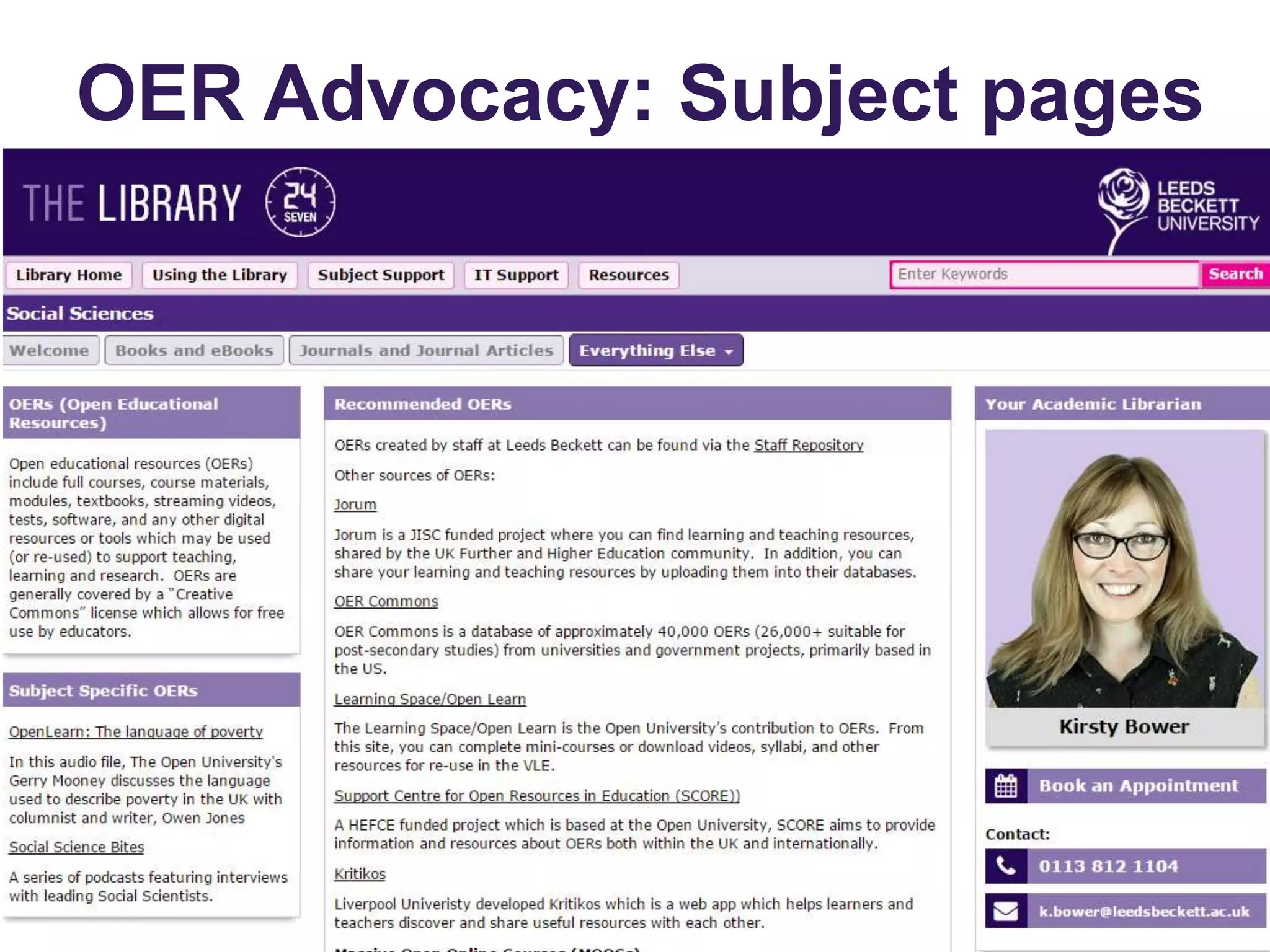 OER Advocacy: Subject pages
Guides
 