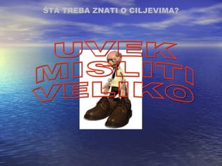 ŠTA TREBA ZNATI O CILJEVIMA ? UVEK MISLITI VELIKO 
