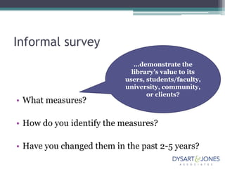 Underlying assumptionsIdentifying & illustrating value depends on conversations