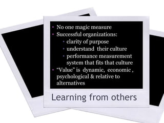 Most measures indicate past performance