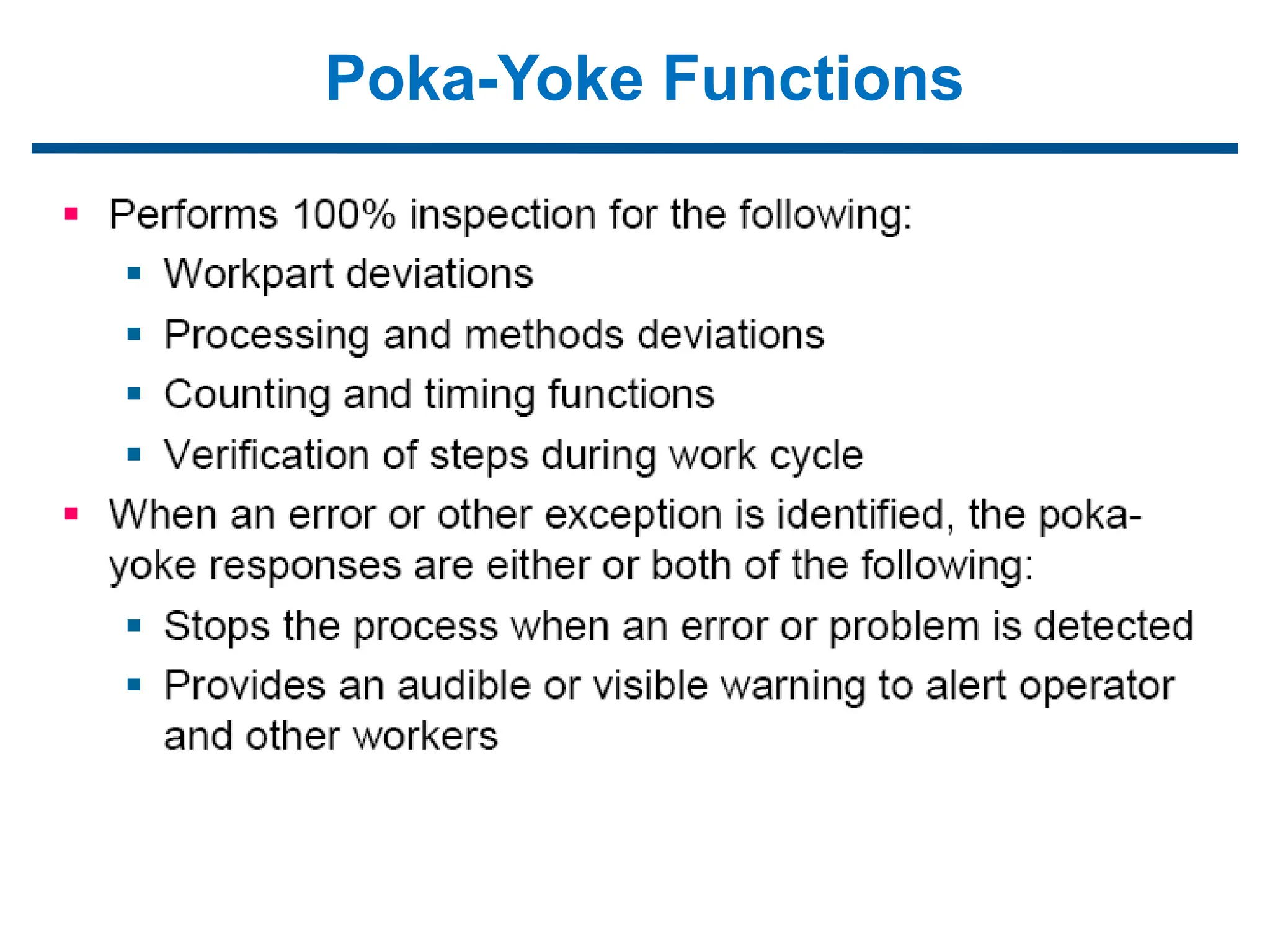 Poka-Yoke Functions
 