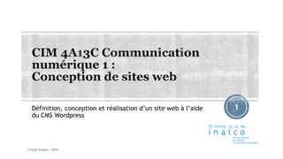 Définition, conception et réalisation d’un site web à l’aide du CMS Wordpress 
© Gaël Vilpoix - 2014 
1 
 