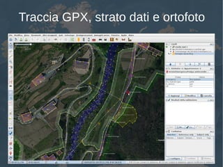 Traccia GPX, strato dati e ortofoto
 
