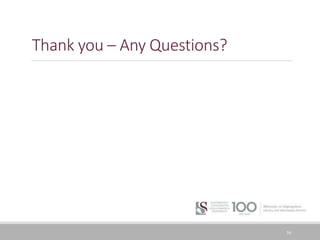 50
Thank you – Any Questions?
 