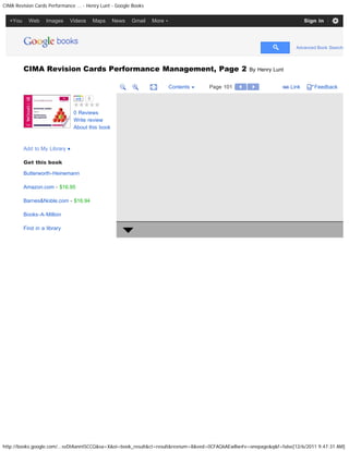 CIMA Revision Cards Performance ... - Henry Lunt - Google Books


   +You     Web     Images    Videos       Maps   News   Gmail    More                                                    Sign in




                                           behavioral aspect of of budgetary control                    Submit       Advanced Book Search




          CIMA Revision Cards Performance Management, Page 2                                      By Henry Lunt


                                                                         Contents   Page 101                       Link      Feedback

                                       0


                                0 Reviews
                                Write review
                                About this book

          Search in this book              Go

          Add to My Library ▼

          Get this book

          Butterworth-Heinemann

          Amazon.com - $16.95

          Barnes&Noble.com - $16.94

          Books-A-Million

          Find in a library




http://books.google.com/...svDtAanntSCCQ&sa=X&oi=book_result&ct=result&resnum=8&ved=0CFAQ6AEwBw#v=onepage&q&f=false[12/6/2011 9:47:31 AM]
 