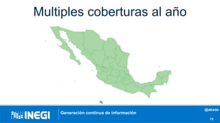 Multiples coberturas al año
15
Generación continua de información
@abxda
 