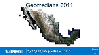 Geomediana 2011
27
2,737,273,075 pixeles – 35 Gb
@abxda
 