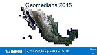 Geomediana 2015
28
2,737,273,075 pixeles – 35 Gb
@abxda
 