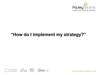 “How do I implement my strategy?”
 